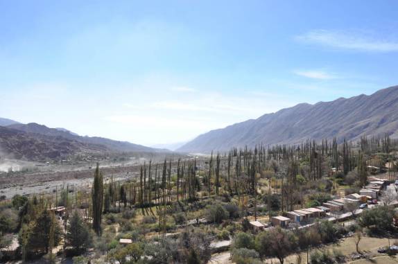 Vista da Quebrada Humahuaca, do alto do El Pucará, em Tilcara - Argentina